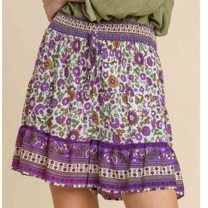 Umgee Floral Pattern Shorts